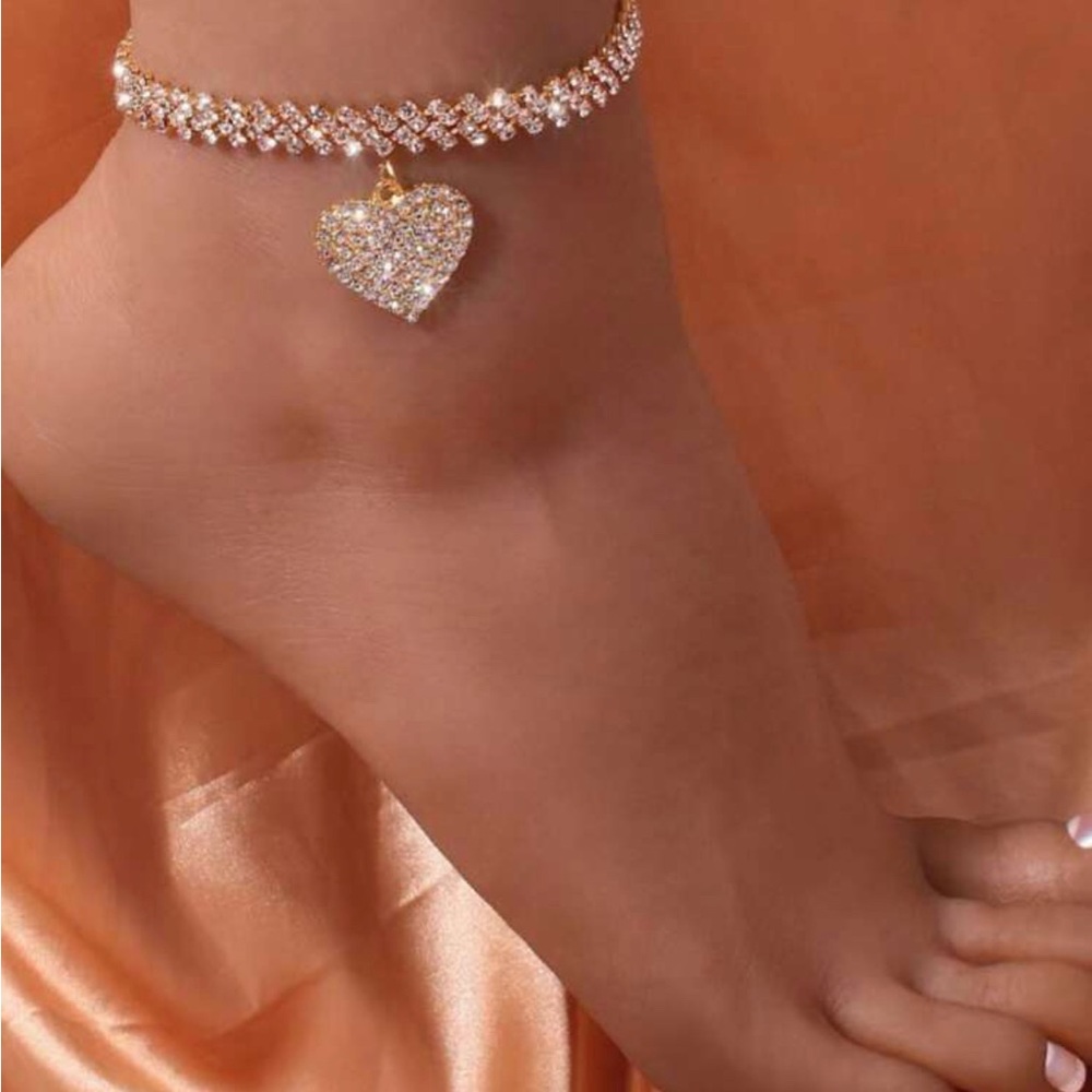 Heart Shaped Pendant Anklet